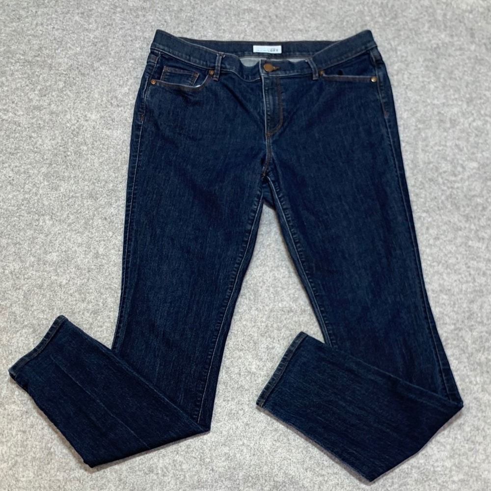 Ann Taylor Loft Modern Skinny Jeans Dark Indigo Wash Size 32 14